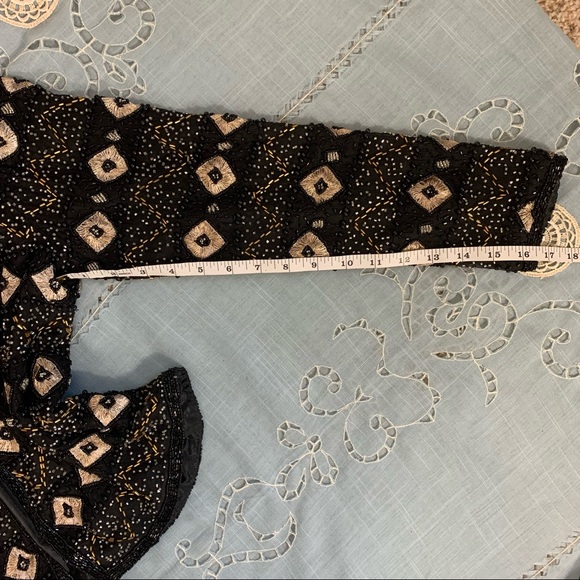 Papell Boutique Evening beaded silk jacket - Picture 8 of 10